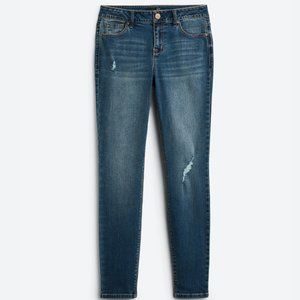 1822 Denim Catriona Tencel Distressed Skinny Jean Denim 4 27" 30" Inseam